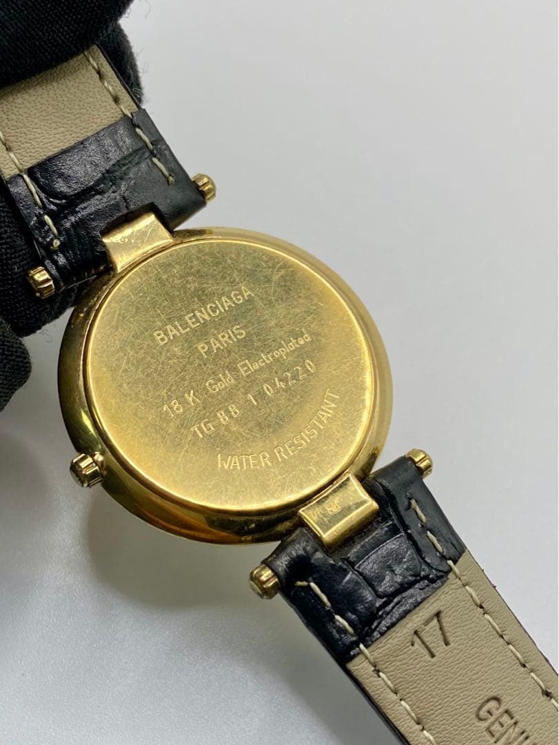 BALENCIAGA バレンシアガ QZゴールド文字盤デイト BJYメンズ腕時計