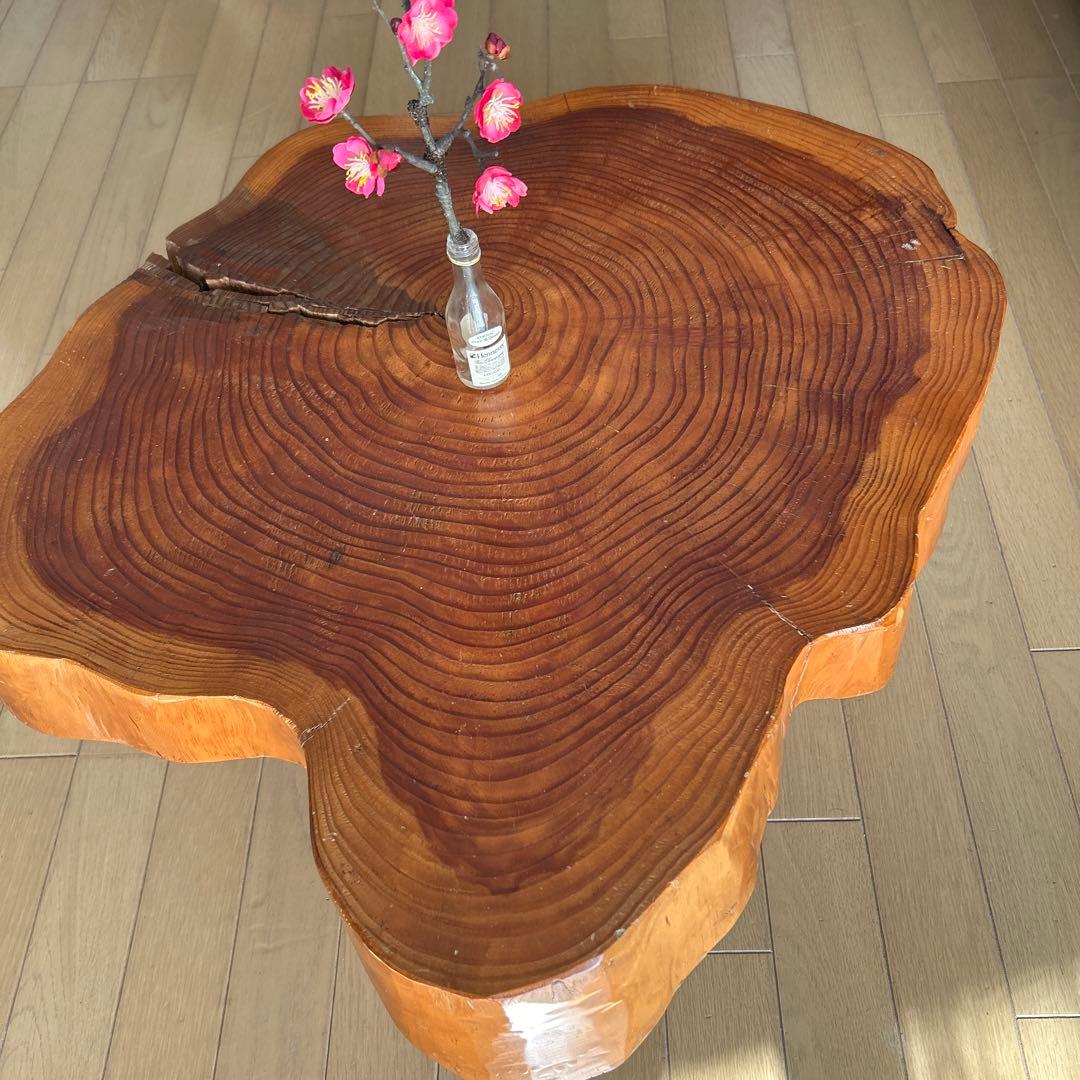 【大幅値下げ】丸太輪切り一枚板テーブル 大きな一枚板 輪切り テーブル ラウンジ j什器 インダストリアル 無骨