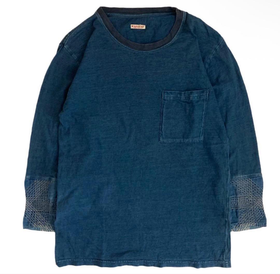 KAPITAL キャピタル IDG 天竺 コハゼ 刺し子 スリーブ カットソー
