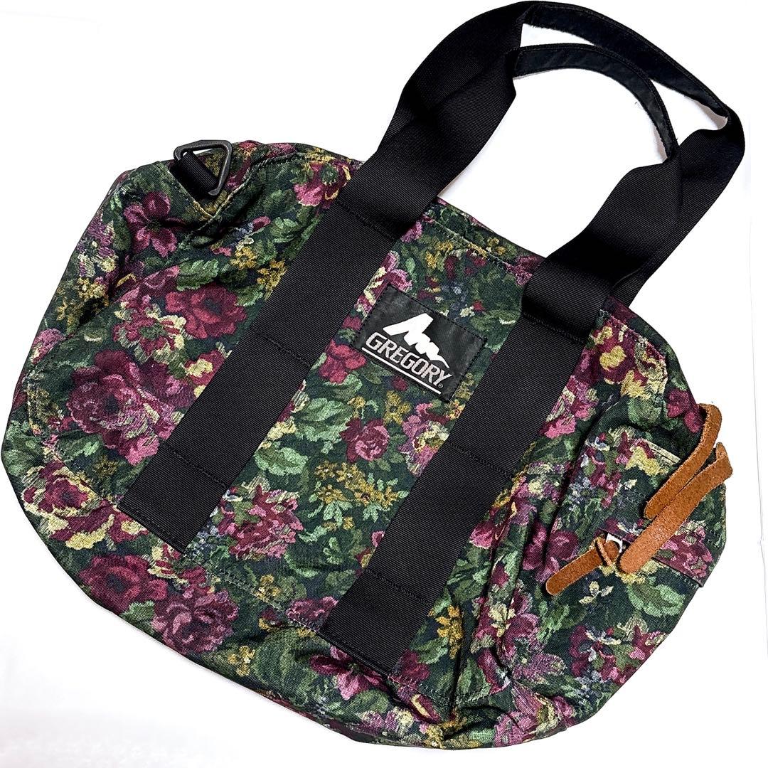 廃盤 銀タグ GREGORY ダッフルバッグ 花柄 ガーデンタペストリー