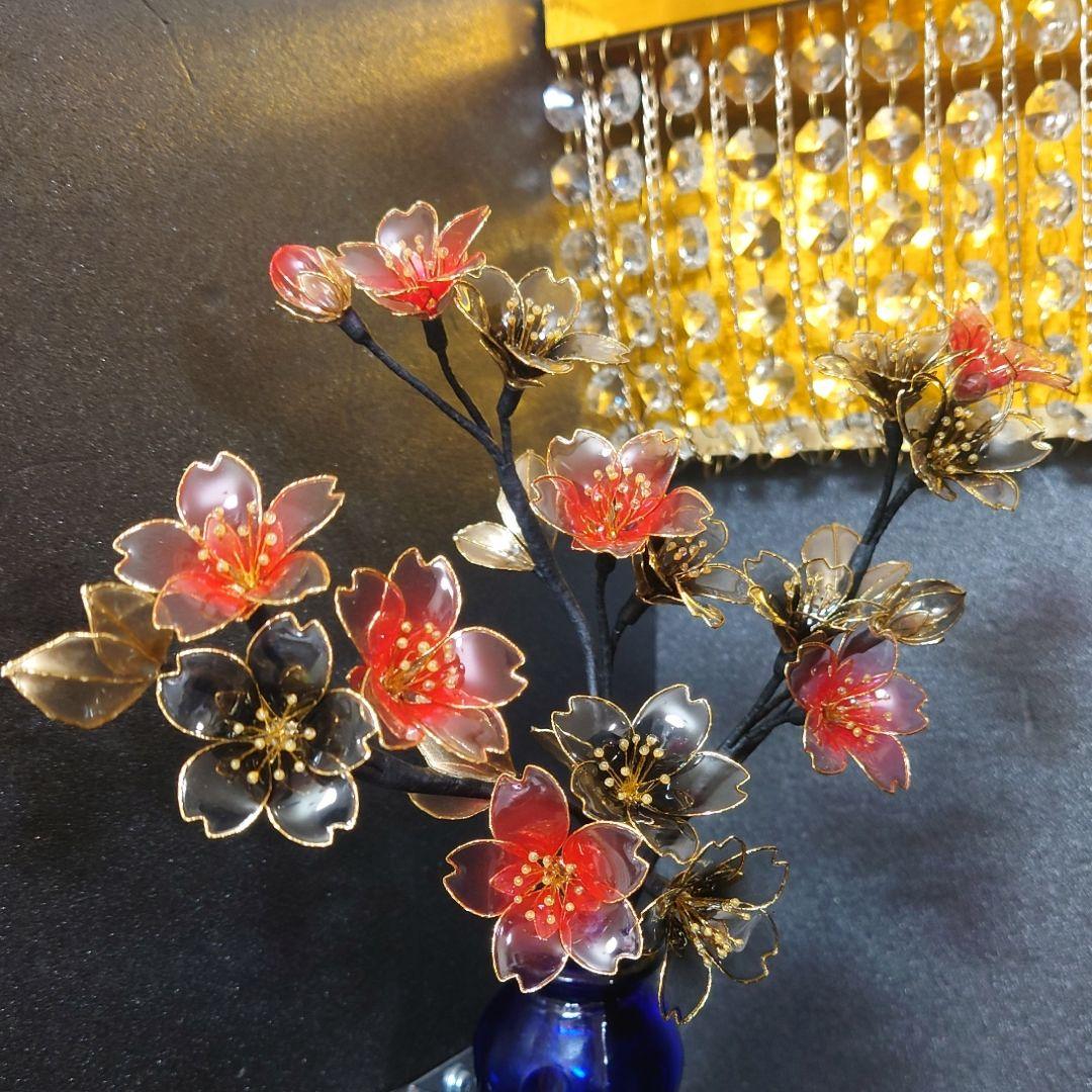 赤黒桜 アメリカンフラワー ディップフラワー デコトラ トラック 花瓶