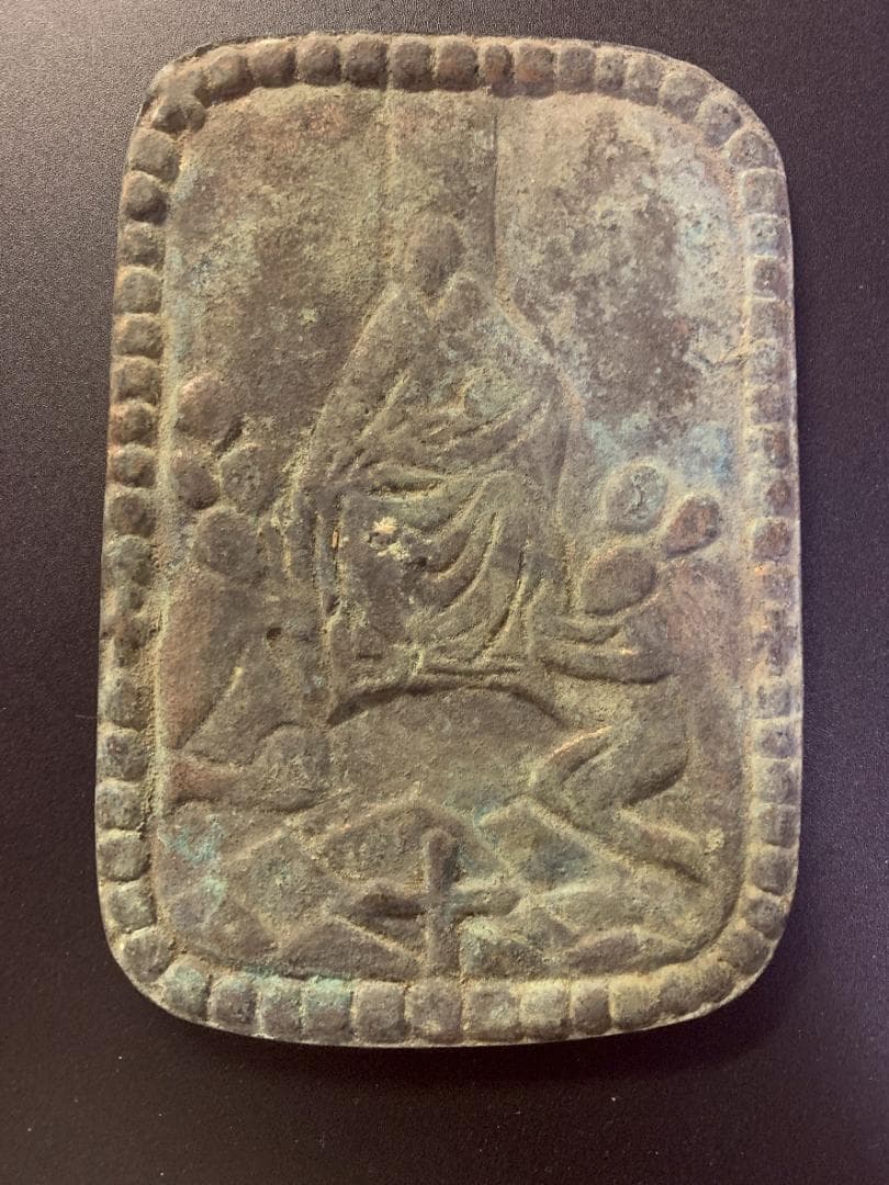 M463❀【本物】隠れキリシタン 踏み絵 聖母子像 銅製 絵踏 聖母マリア