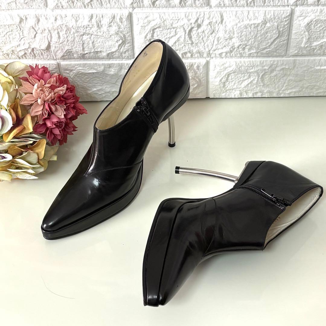 【希少】MIHARA YASUHIRO メタルヒール ブーティ 黒 22.5cm