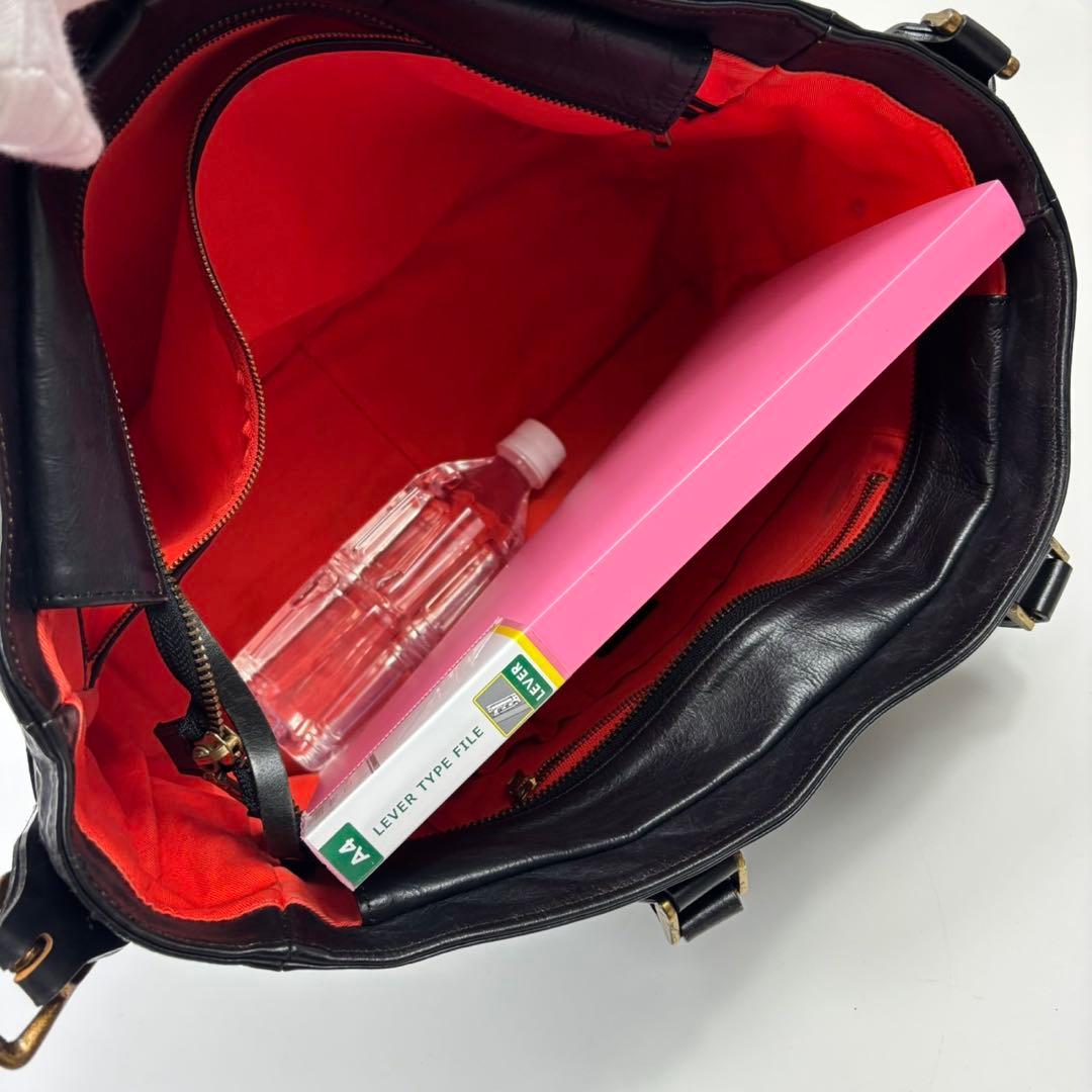 美品】マスターピース トートバッグ レザー ビジネス A3可 Gloss