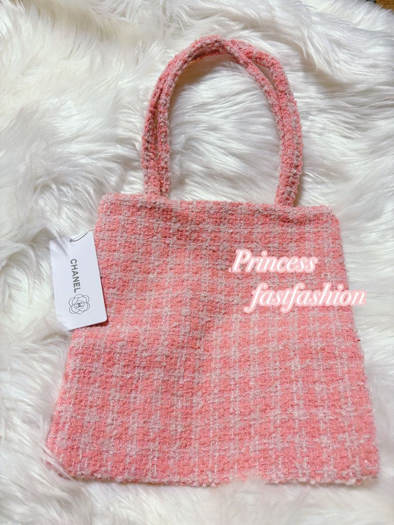 キ*ン様 シャネル CHANEL ピンク ラメ ツイード トートバッグ - メルカリ