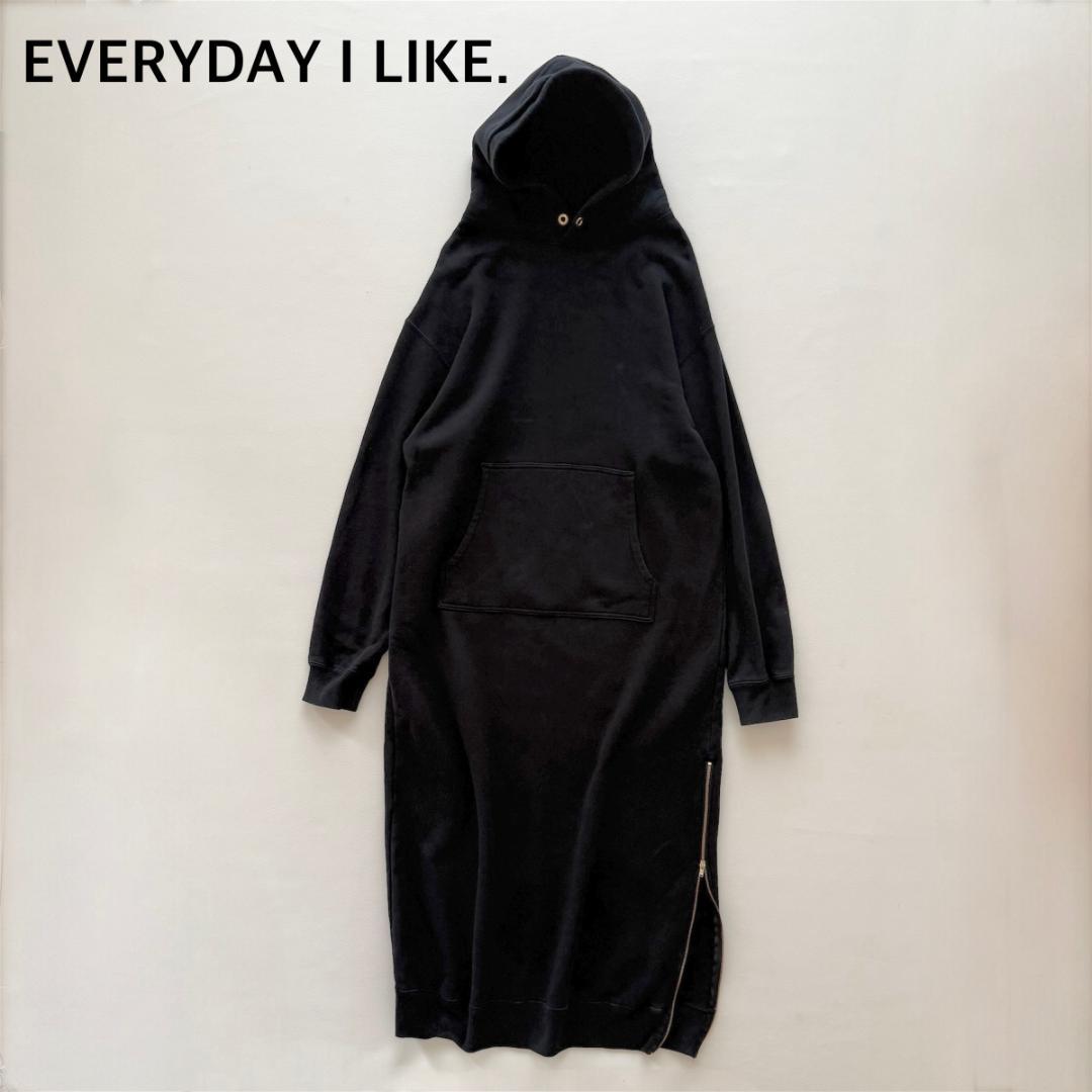 EVERYDAY I LIKE. Sweat Dress 裏起毛　スエットドレス EVERYDAY I LIKE. ワンピース ハーフジップスウェットドレス