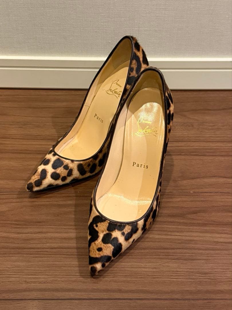【正規品】Christian Louboutin レオパード ハイヒール Miss Z leopard-print velvet pumps in black - Christian Louboutin