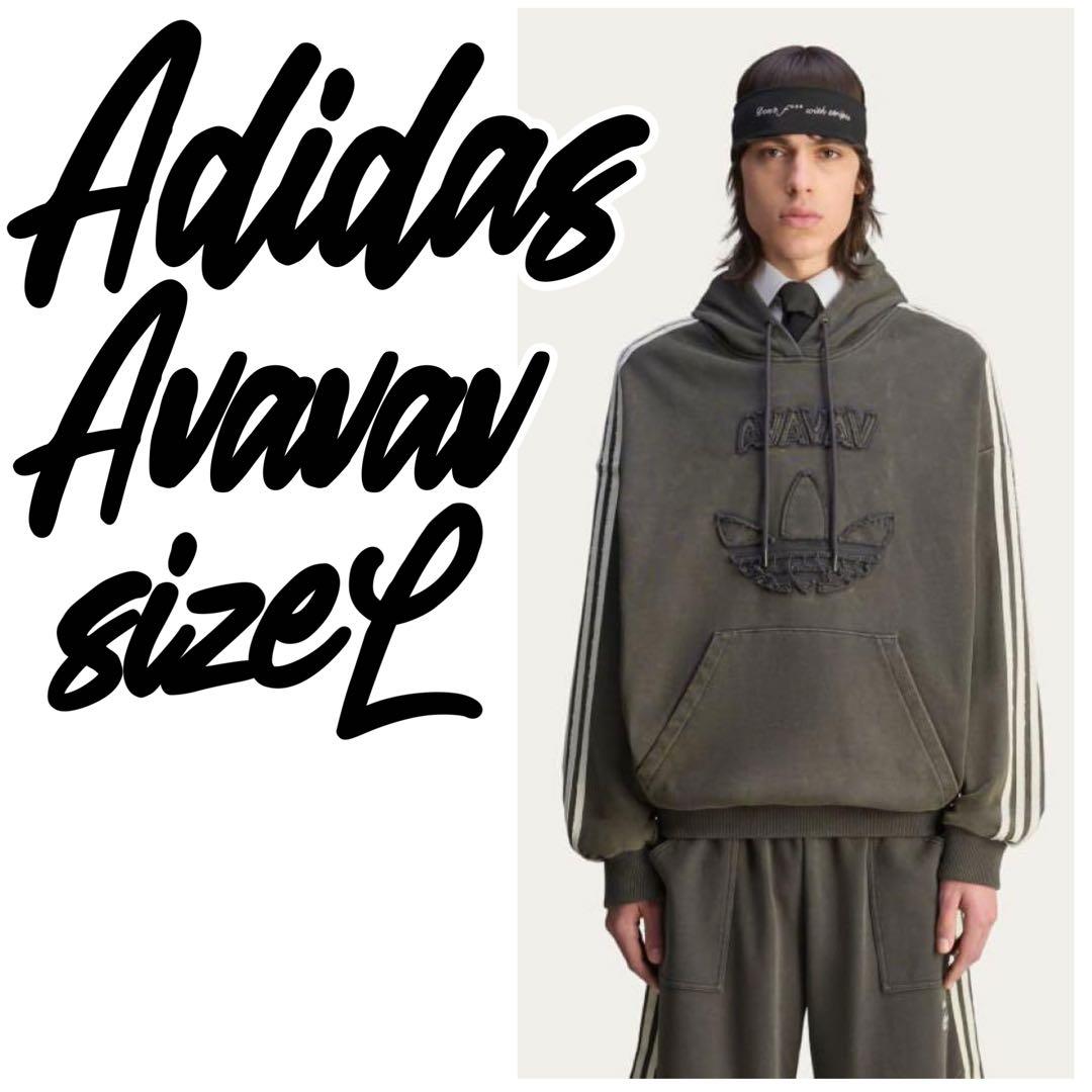 ADIDAS × AVAVAV ショルダーレス フーディ パーカー ブラック L - メルカリ