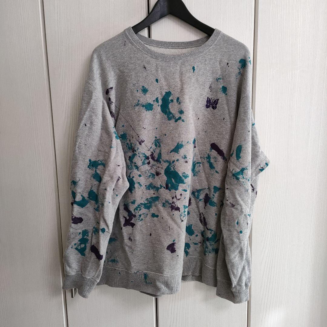 Needles（ニードルス） 別注 ペンキ加工クルーネックスウェット Needles（ニードルス） 別注 ペンキ加工クルーネックスウェット メンズ