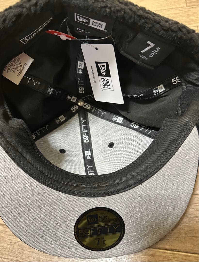 Supreme✖️NEWERAイヤーフラップボアレザーキャップ 7 5/8