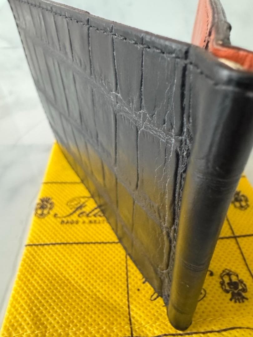 Felisi　915/2/SA　マネークリップ　クロコ型押しレザー　ブラック/黒