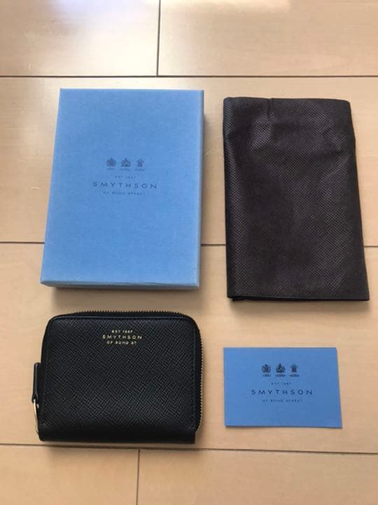 新品・未使用　SMYTHSON PANAMA ジップケース Panama Zip Around Key Holder in black | Smythson