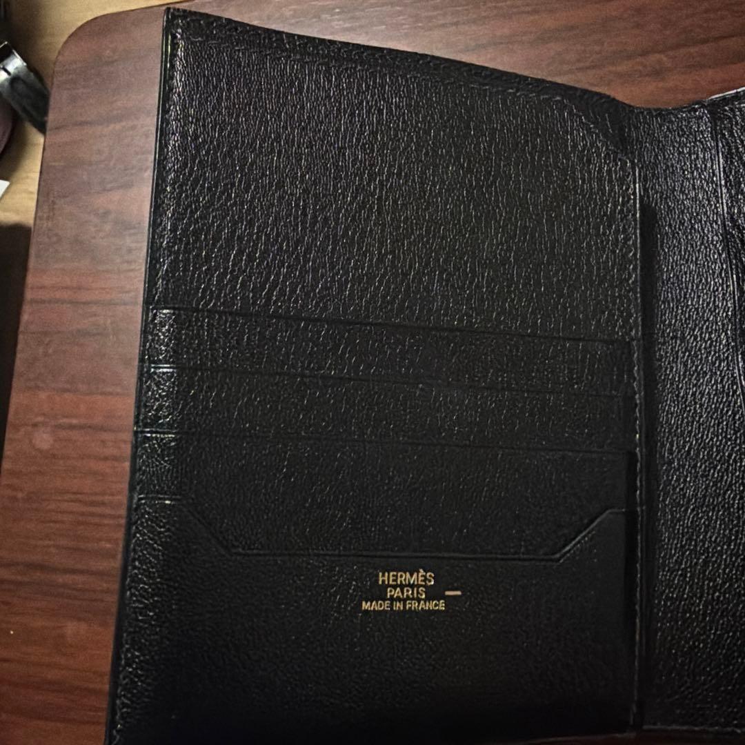 HERMÈS 黒 リザードレザー 長財布 定価約40万円 - メルカリ