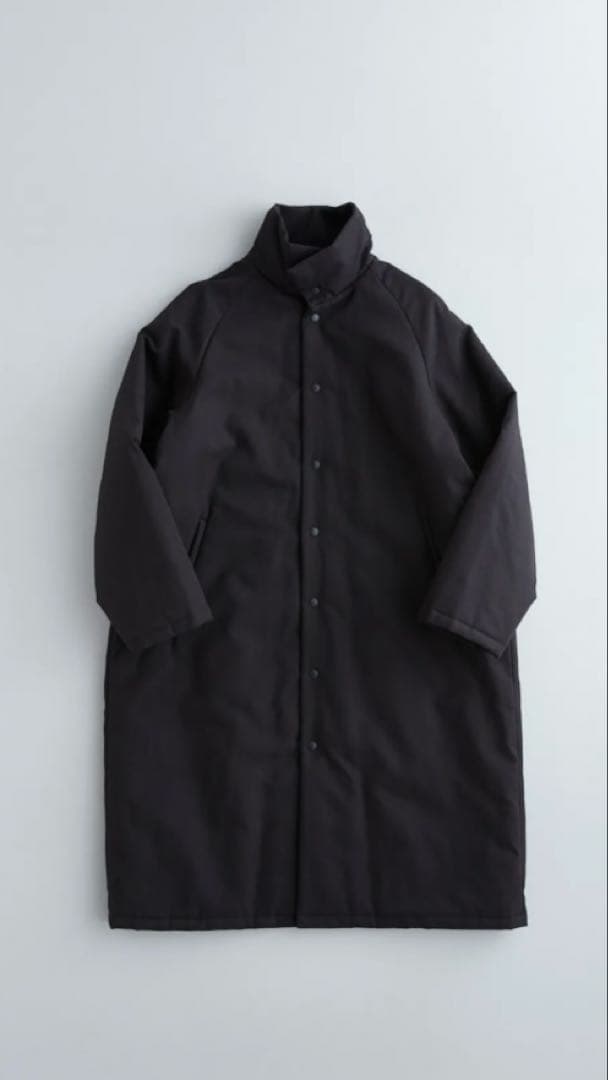 補修跡有り　atelier naruse コットンナイロン中綿コート　黒 cotton nylon batting coat / black - atelier naruse｜Online store