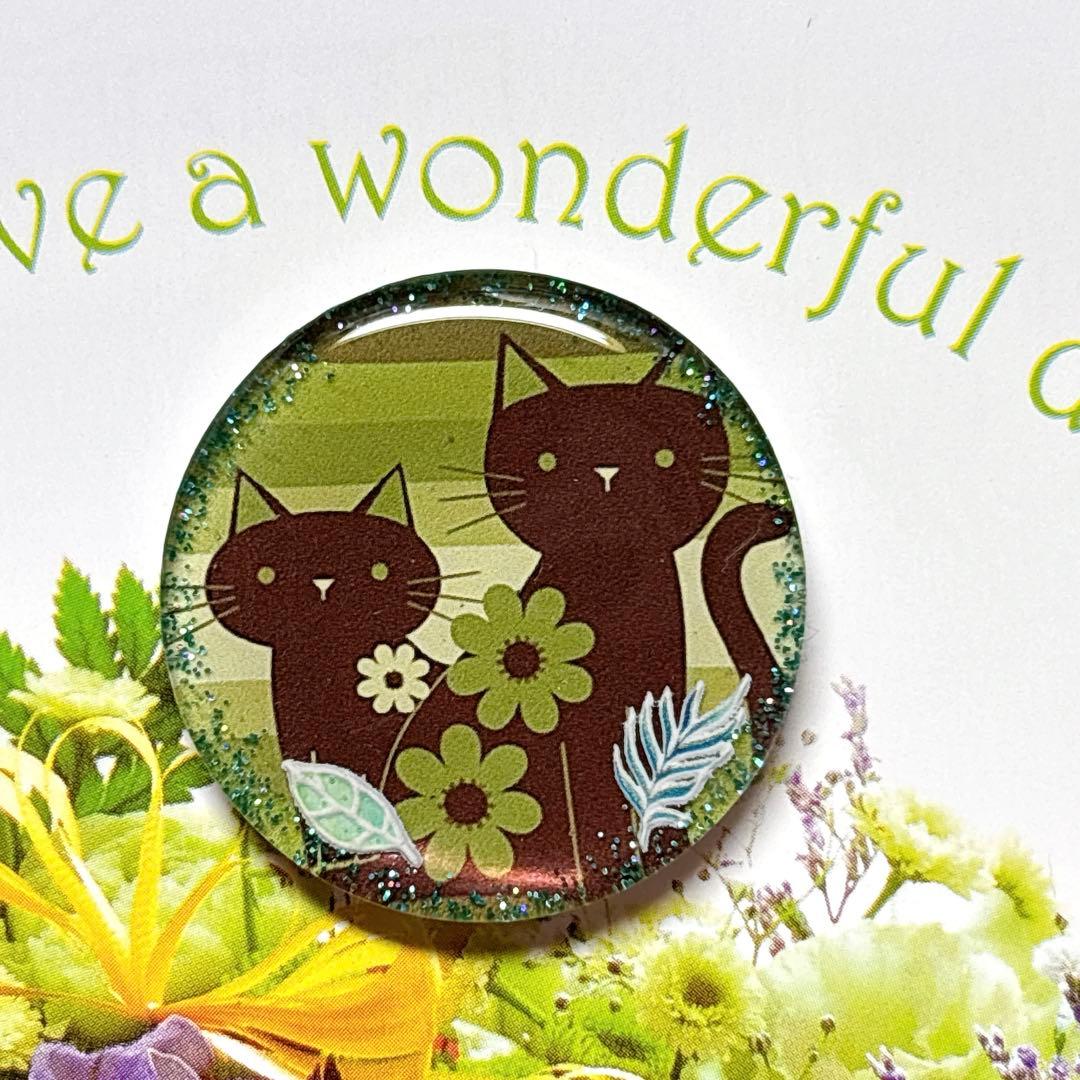 NO 627レジン ヘアゴム ブローチ ハンドメイド 猫ちゃん - メルカリ