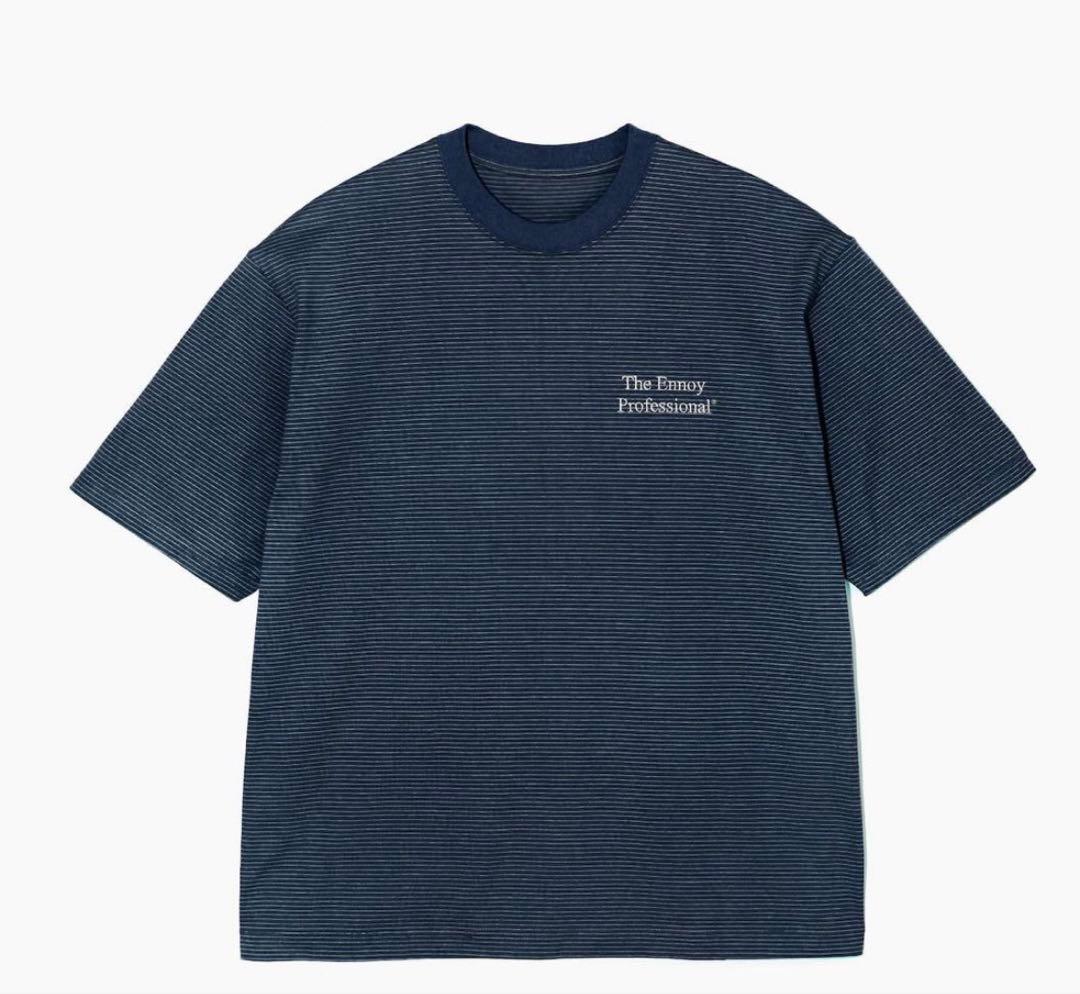 ENNOY ボーダー Tシャツ ネイビー Lサイズ 八木莉可子着用モデル ENNOY 半袖ボーダーTシャツが国内8月4日より発売