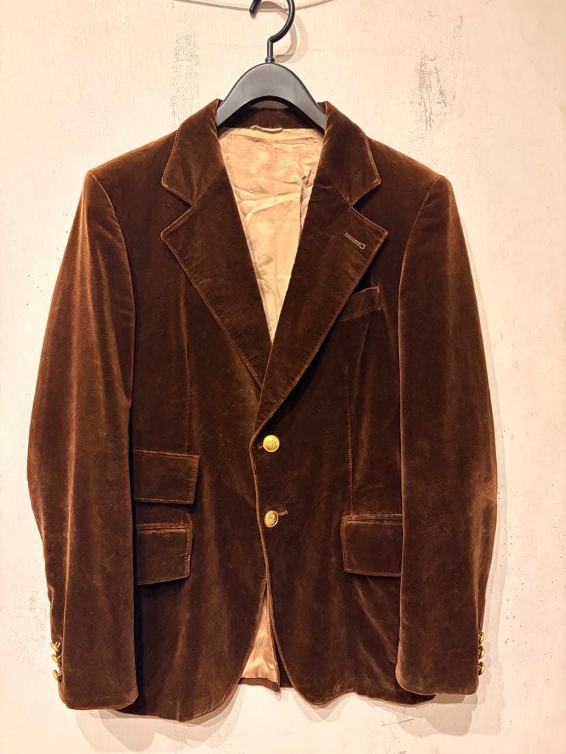 ヴィンテージ USA製 ブラウン ベルベット テーラードジャケット - メルカリ