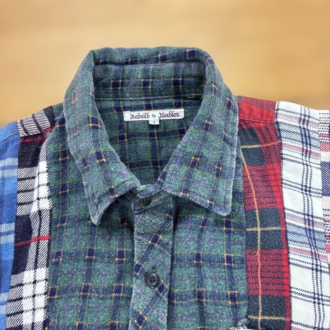 Rebuild by Needles マルチカラー チェック ネルシャツ 再構築