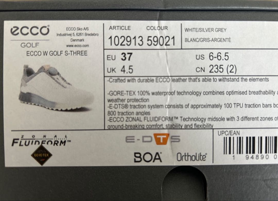 《新品》eccoエコー ゴルフシューズ BOA 防水 23.5cm