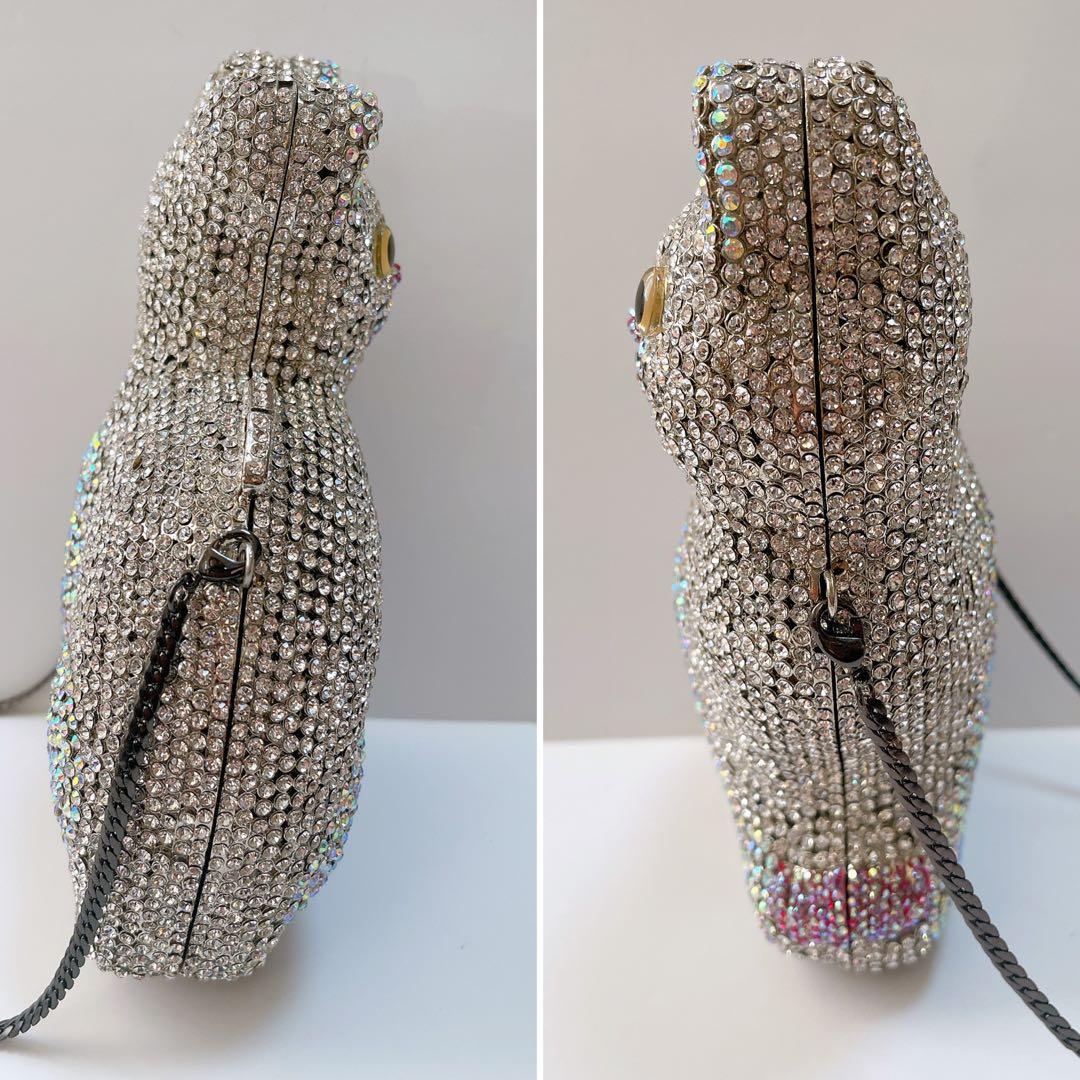 ネコ型 猫型 ダイカット ラインストーン バッグ 鞄 キラキラ