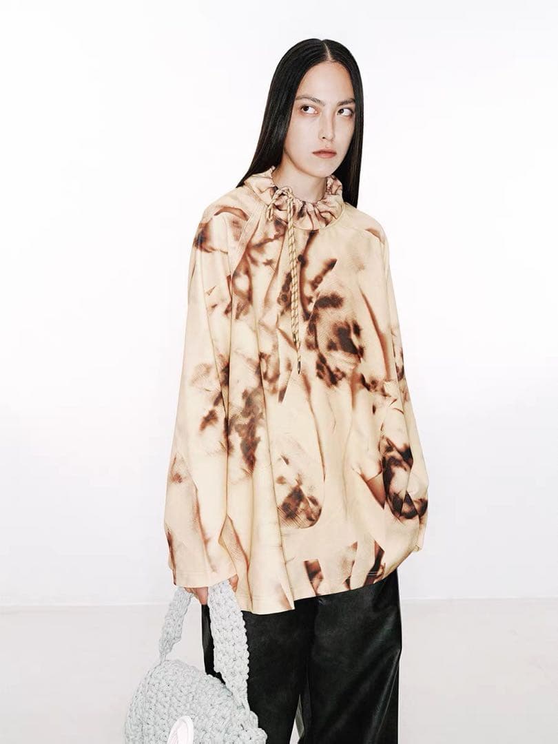 NUTEMPEROR ドローストリング錆びグラフィックロングスリーブ