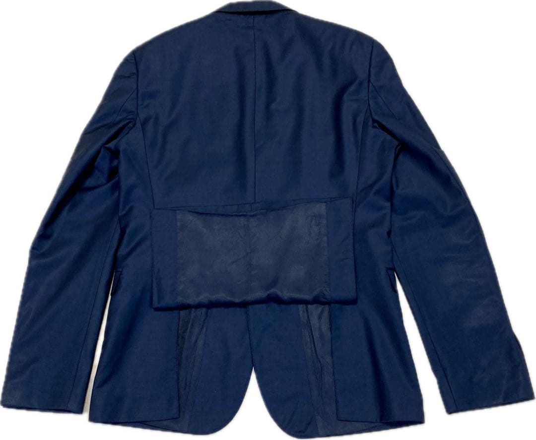 美品☆ヒューゴボス♂ストレッチウールシングル2Bスーツ☆微光沢濃紺