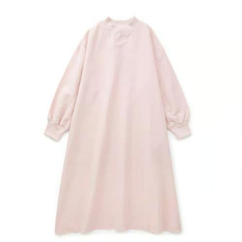 新品 中川政七商店 綿麻ハイネックワンピース 灰桜 Aライン 長袖