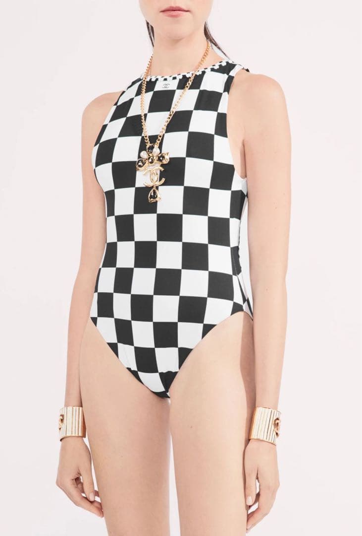 シャネル 水着 23年クルーズライン チェッカー柄 - メルカリ
