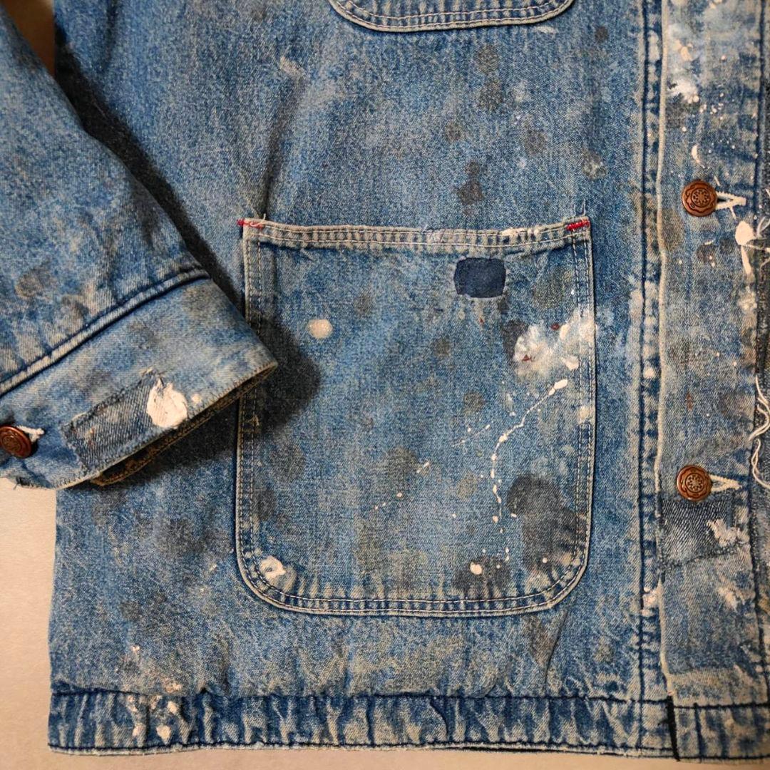 ビンテージ デニム カバーオール ブランケットライナー付 パッチワーク