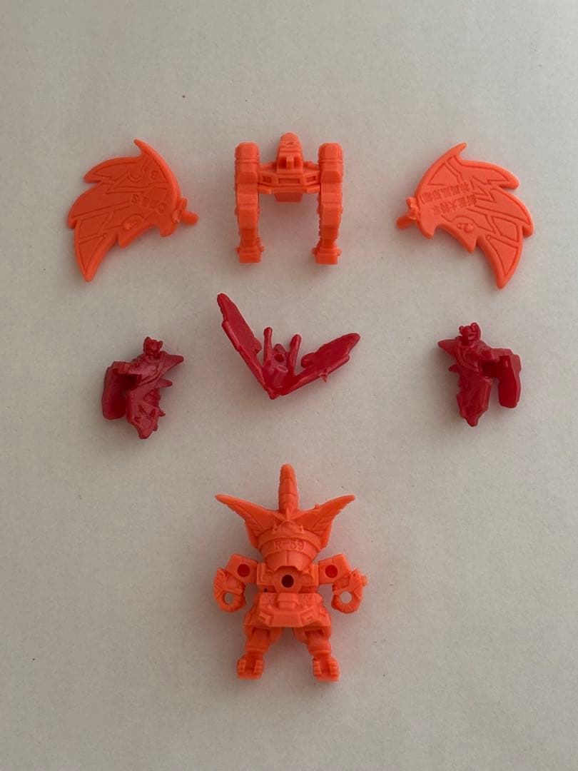 ガン消し 新世大将軍(神馬凰形態)橙 赤色パーツSDガンダム 当時物