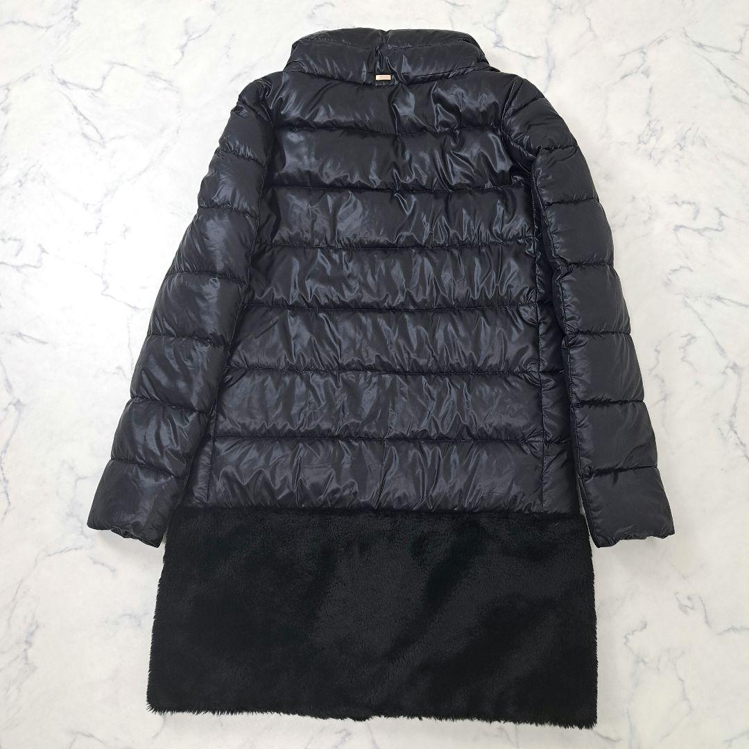 HERNO ヘルノ エコファー 切替 ダウンコート ブラック 40 - メルカリ