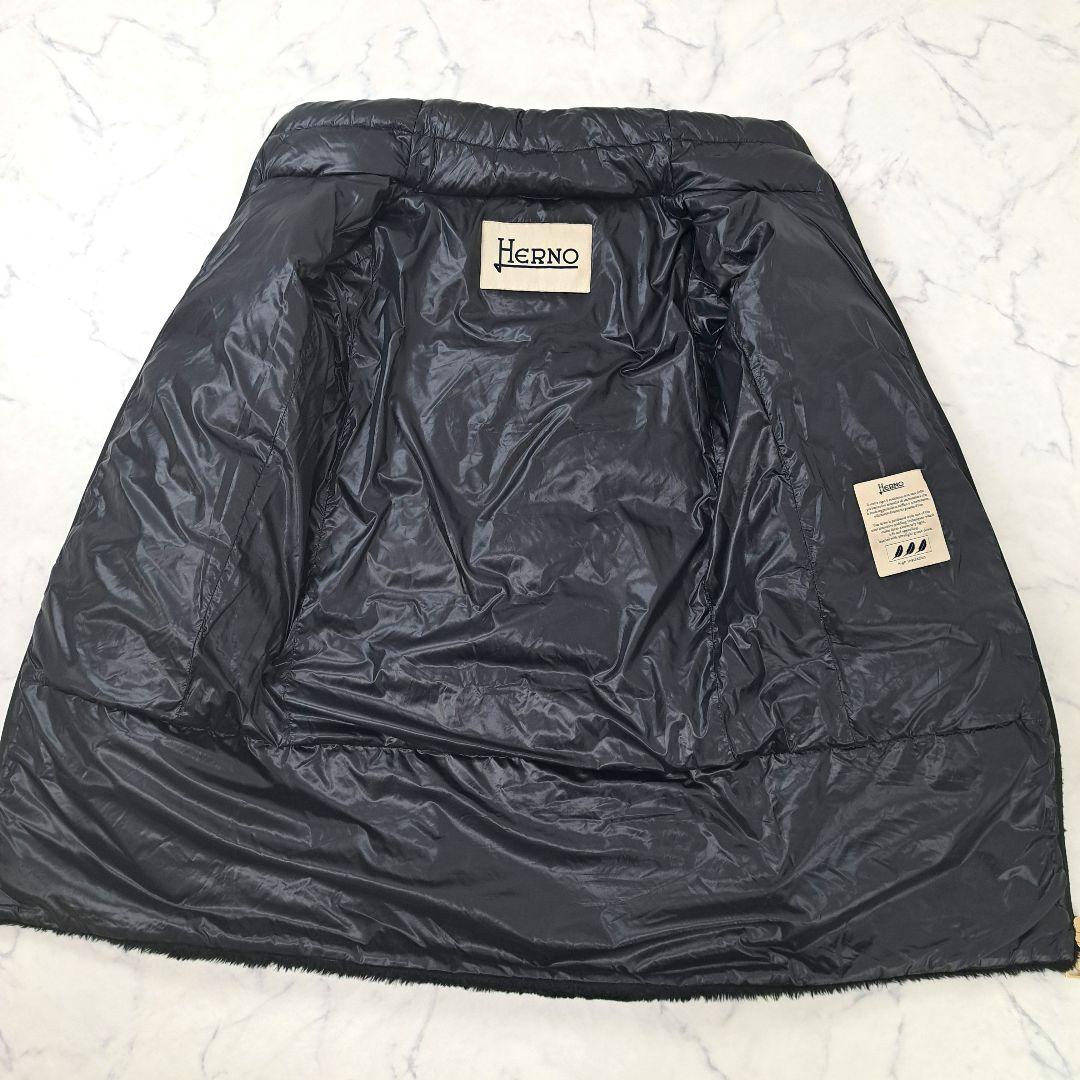 HERNO ヘルノ エコファー 切替 ダウンコート ブラック 40 - メルカリ