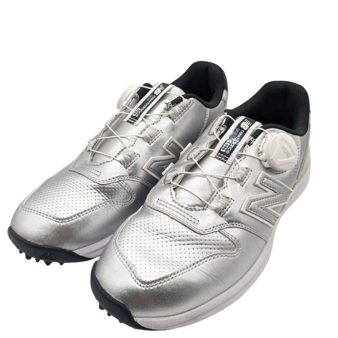 極美品 New Balance シルバー ゴルフシューズ　23.5cm