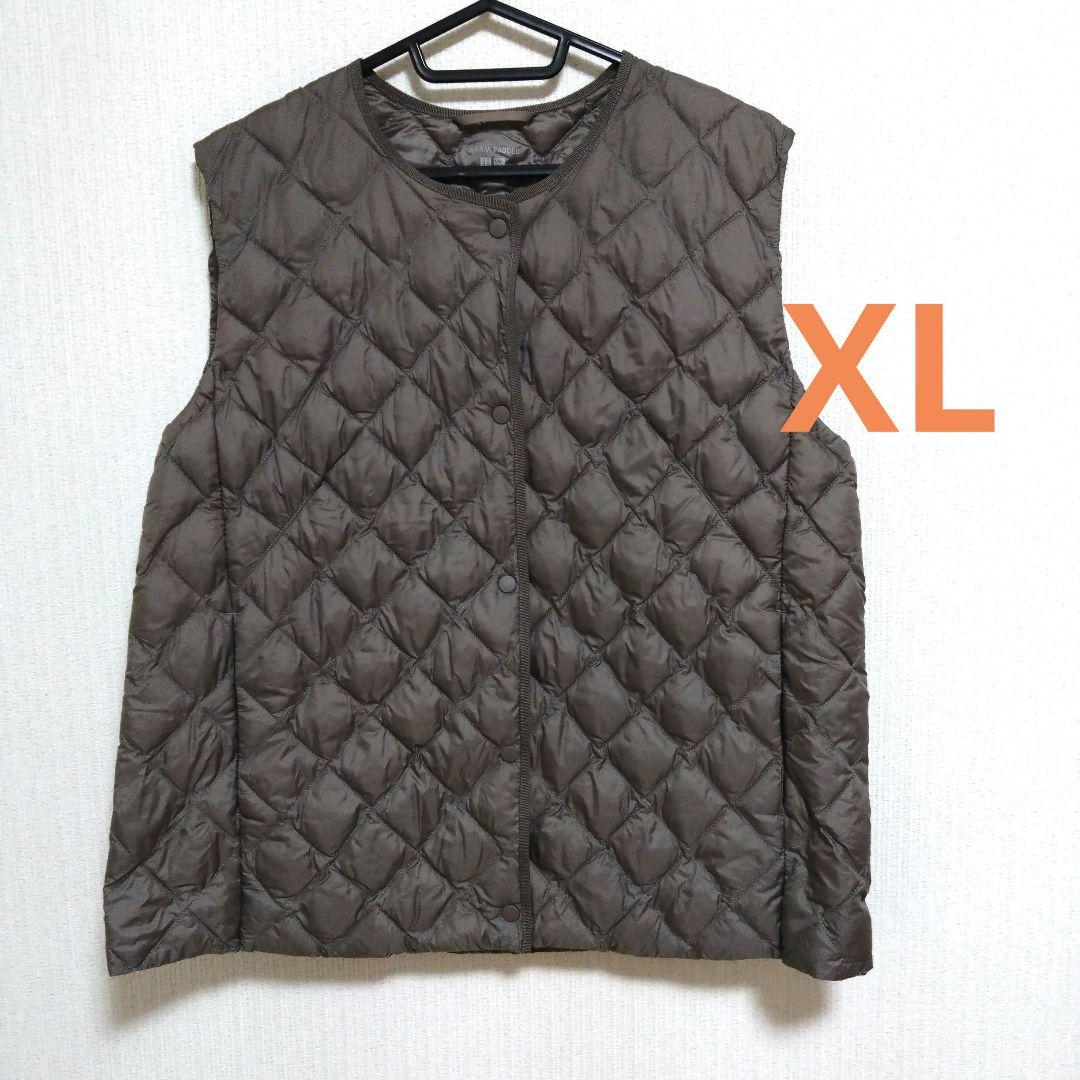 ユニクロ パフテックキルティングベスト/ウォームパデッド グレージュ