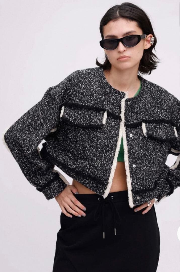 OTONA MUSE FRINGE TWEED SHORT JACKET - メルカリ