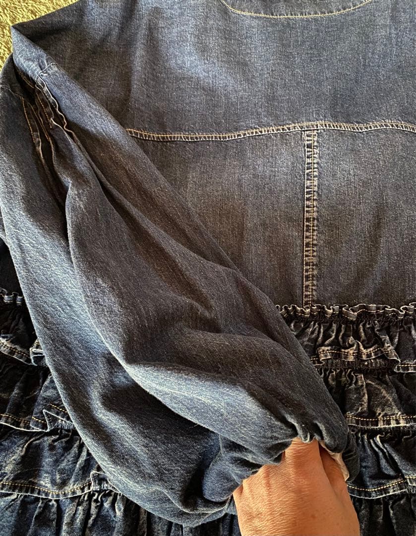 ayane】デニムジャケット バルーンスリーブ袖 バックフリル S115554315