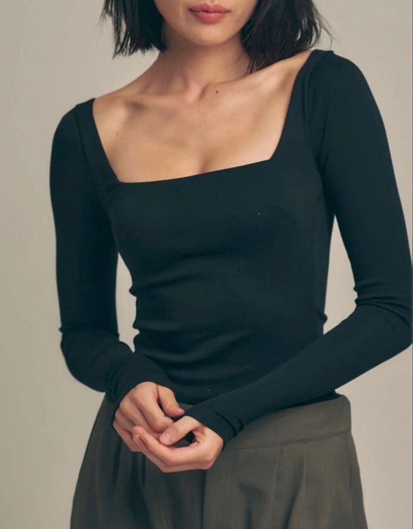 DREAMY×WABISABI LONG SLEEVE TOP / 墨 4月中旬発送】Dreamy×WABISABI long sleeve top / 墨(black