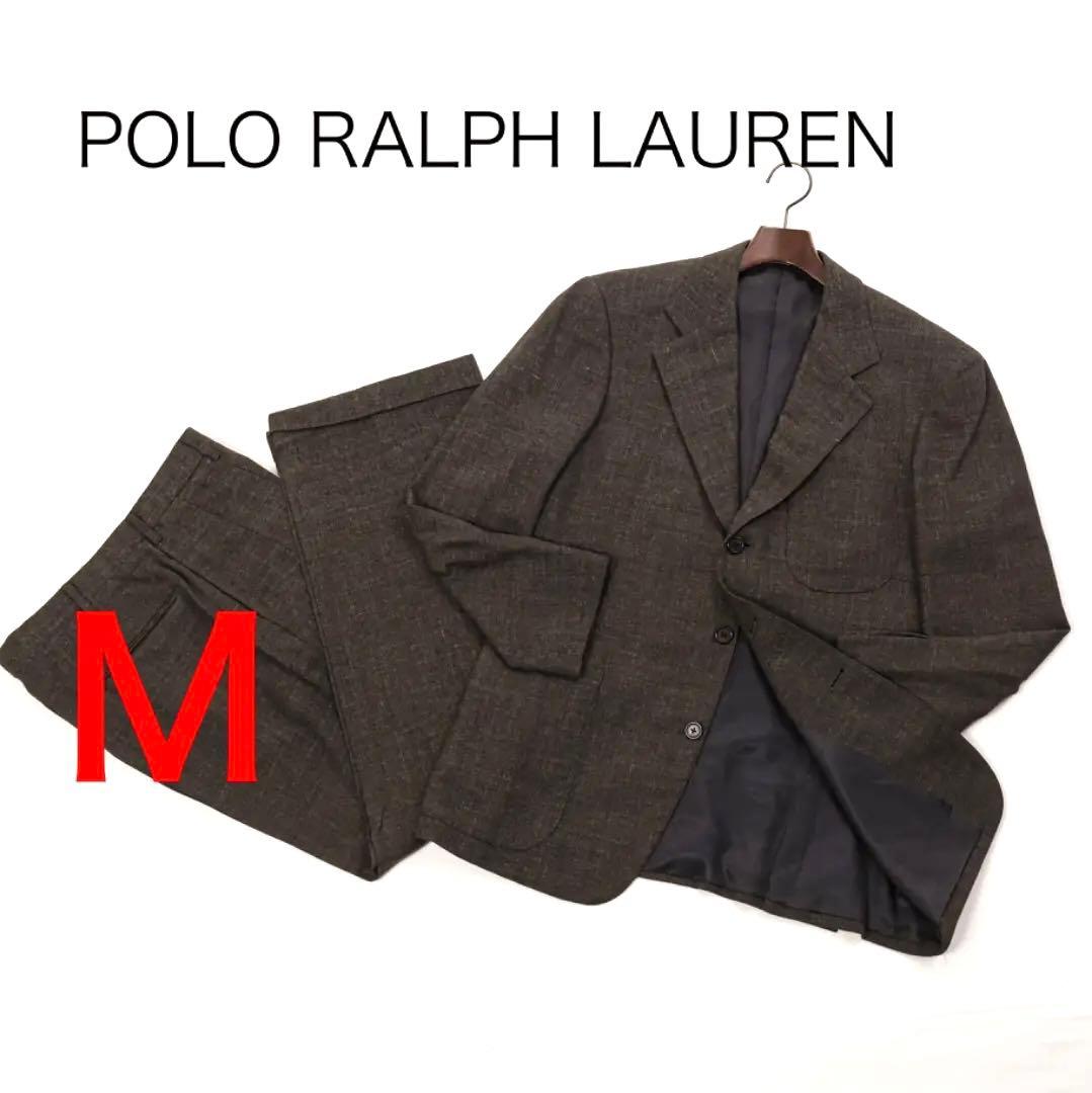 H2522◾️ポロラルフローレン　段返り3釦ウールリネンスーツ パンツウォッシャブル】スーツ 段返り3つボタン リネンライク ライト