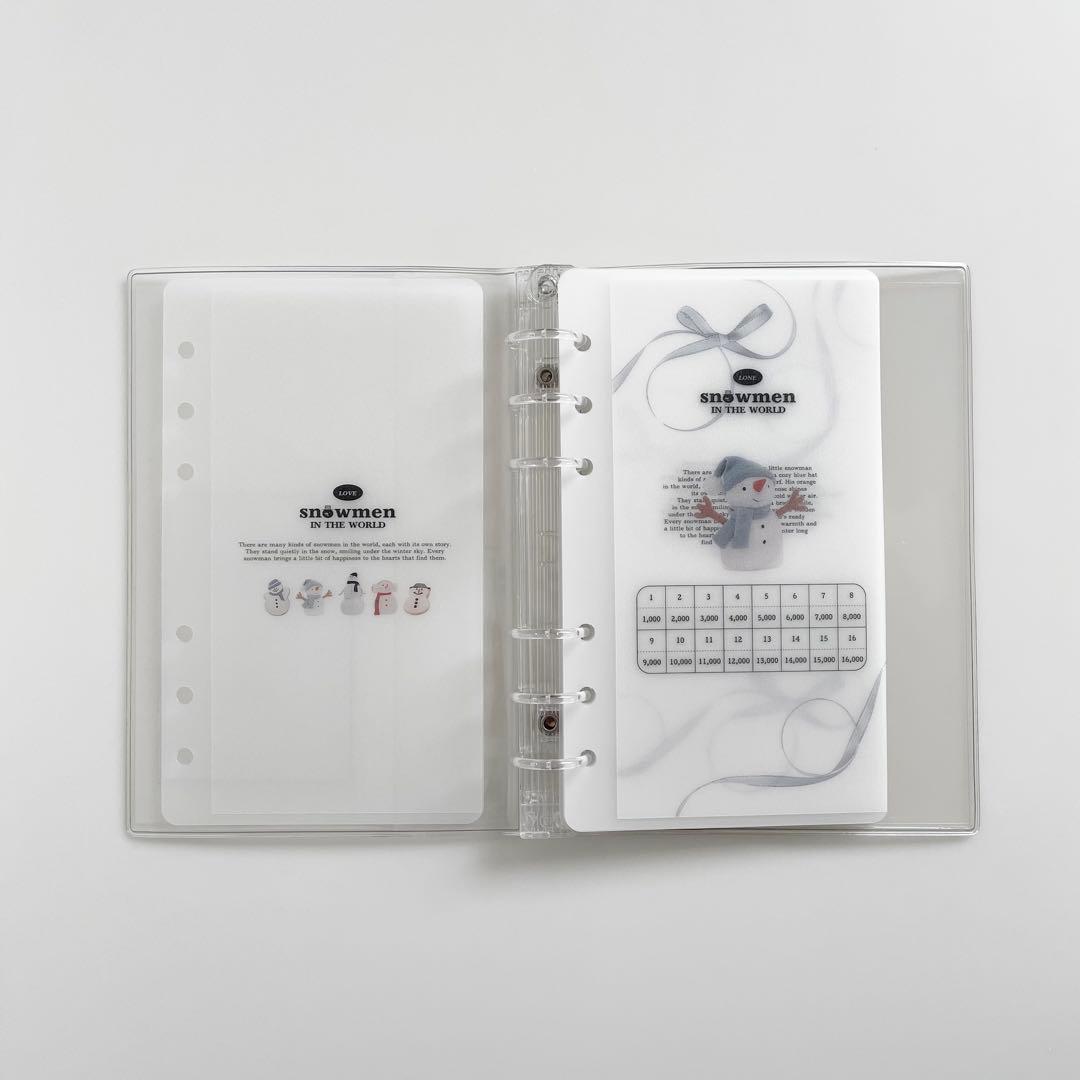 早い者勝ち 韓国 貯金 貯蓄 バインダー カバー リフィル スノーマン