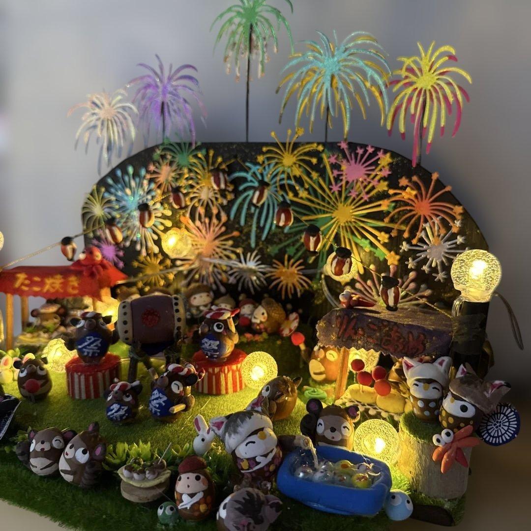 どんぐりアート♡花火大会オブジェ♡