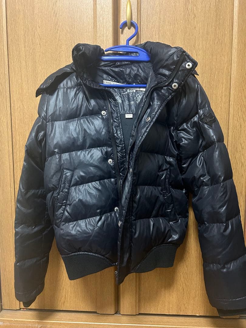 DIESEL ブラック ダウンジャケット XSサイズ 中古・古着通販】DIESEL (ディーゼル) ダウンジャケット ブラック