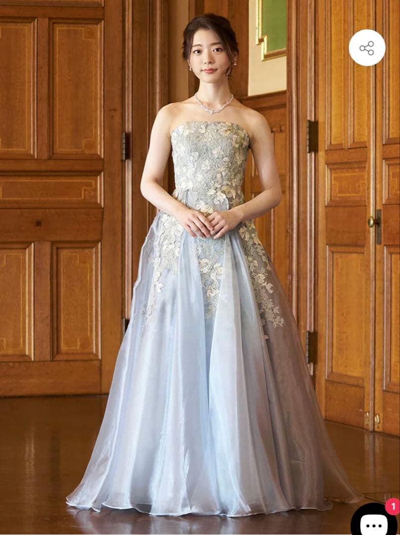 カラードレス　シルバー　グレー　結婚式　TWEED 演奏会ドレス ロングドレス シルバー 花柄レース ノースリーブ 演奏会・ステージ