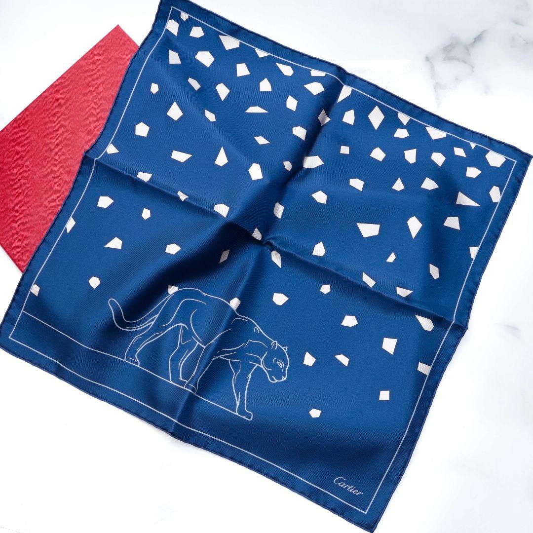 新品 カルティエ Cartier ブルー ハンカチ ポケットチーフ - メルカリ