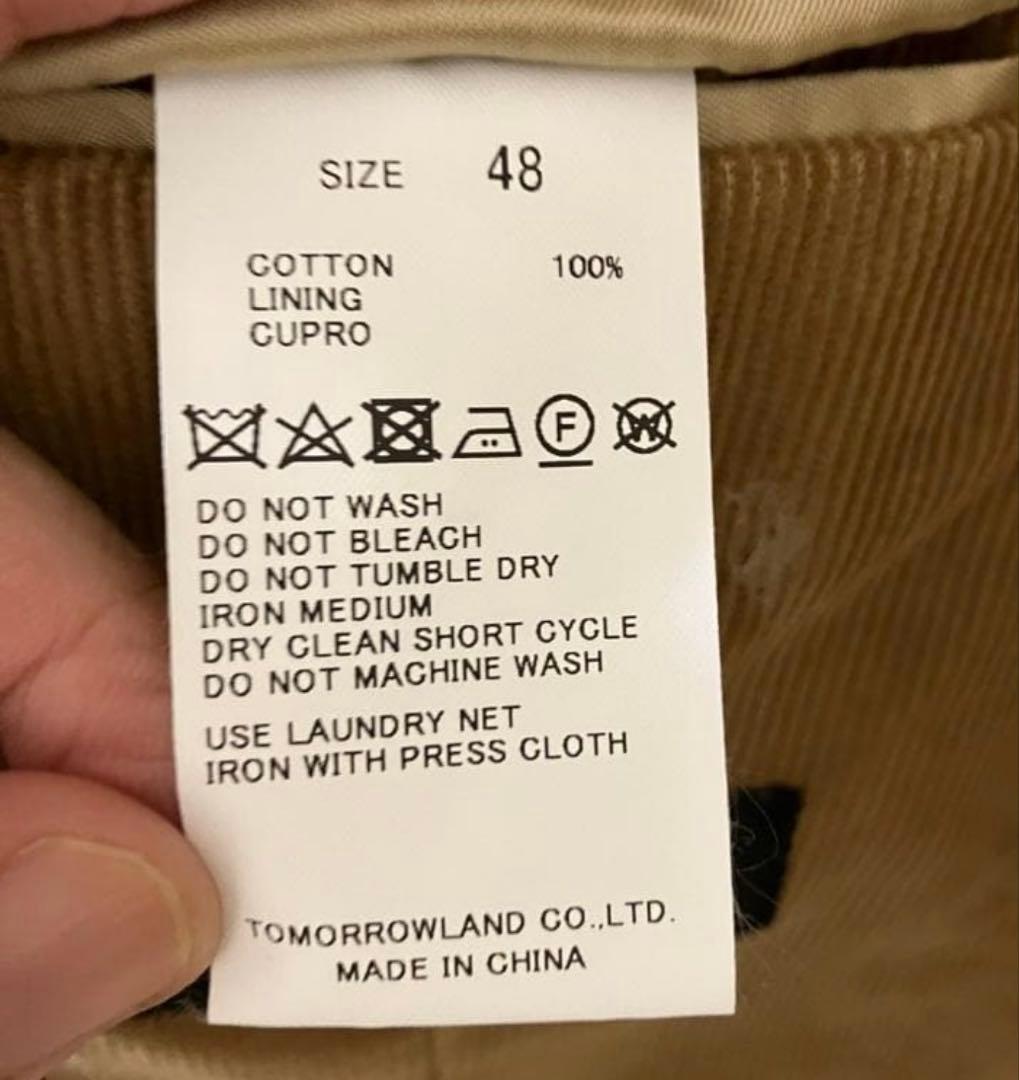 極美品】トゥモローランド ピルグリム コーデュロイジャケット 48