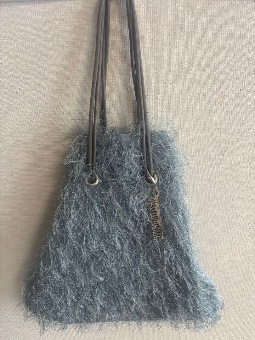 シャルマントサック グレー フリンジトートバッグ - メルカリ