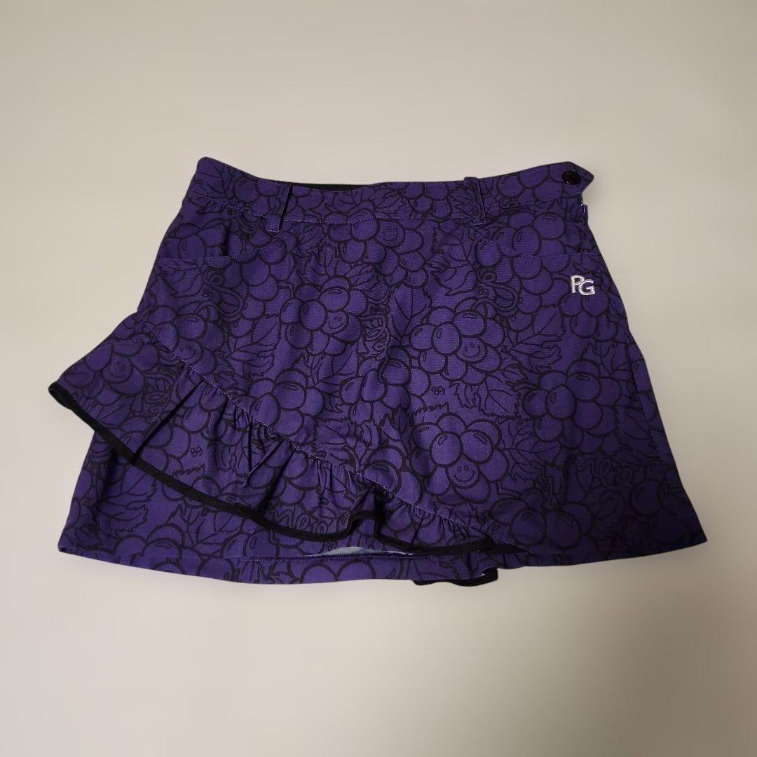 パーリーゲイツのRG ブドウ柄 紫色 シャツとフリルスカート