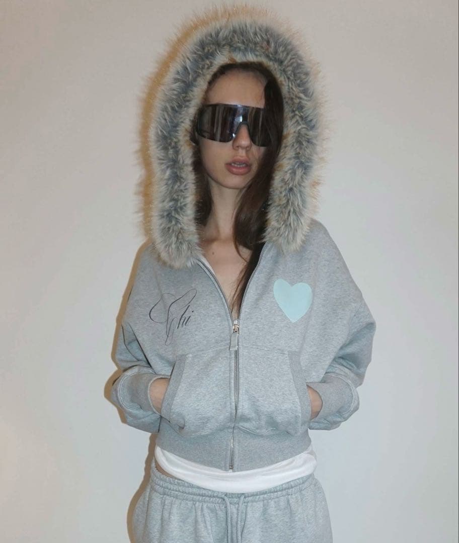 SCULPTOR ファーパーカー グレー ☆送料・関税込☆SCULPTOR☆[25FW] Fur Trimming Hooded Zip-Up