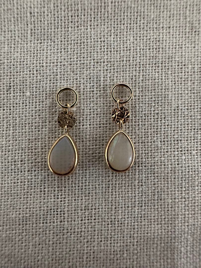 agete アガット K10オパールピアスチャーム イヤリングチャーム 箱付き