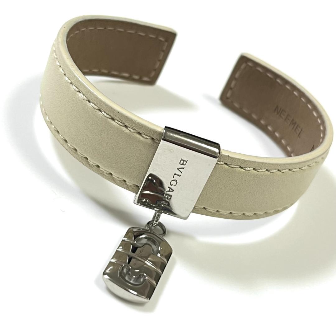 《美品》BVLGARI ブルガリ　パレンテシ バングル レザー ブレスレット