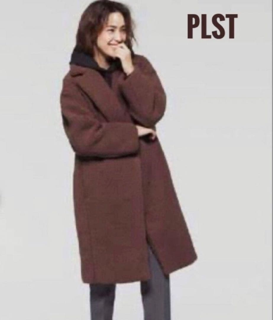 PLST プラステ ボアコート ブラウン M テディベアコート 中村アン